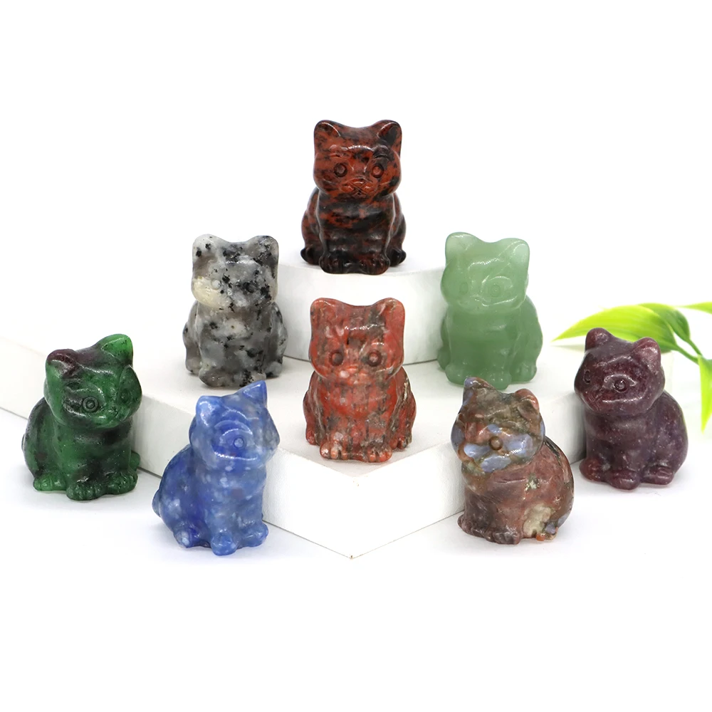30mm Natural Crystal Cute Cat Figurine Hand Carved Reiki Healing Animals Statue Lucky Stones Crafts Home Decoration Wholesale
30mm Natural Crystal Cute Cat Figurine Hand Carved Reiki Healing Animals Statue Lucky Stones Crafts Home Decoration Wholesale