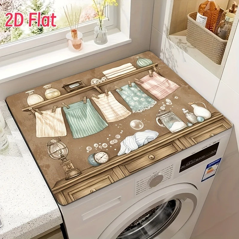 VIKAMA Retro Laundry Theme Washer Dryer Mat Waterproof Non-slip Dustproof Refrigerator Top Cover Pad For Home Decor
VIKAMA Retro Laundry Theme Washer Dryer Mat Waterproof Non-slip Dustproof Refrigerator Top Cover Pad For Home Decor