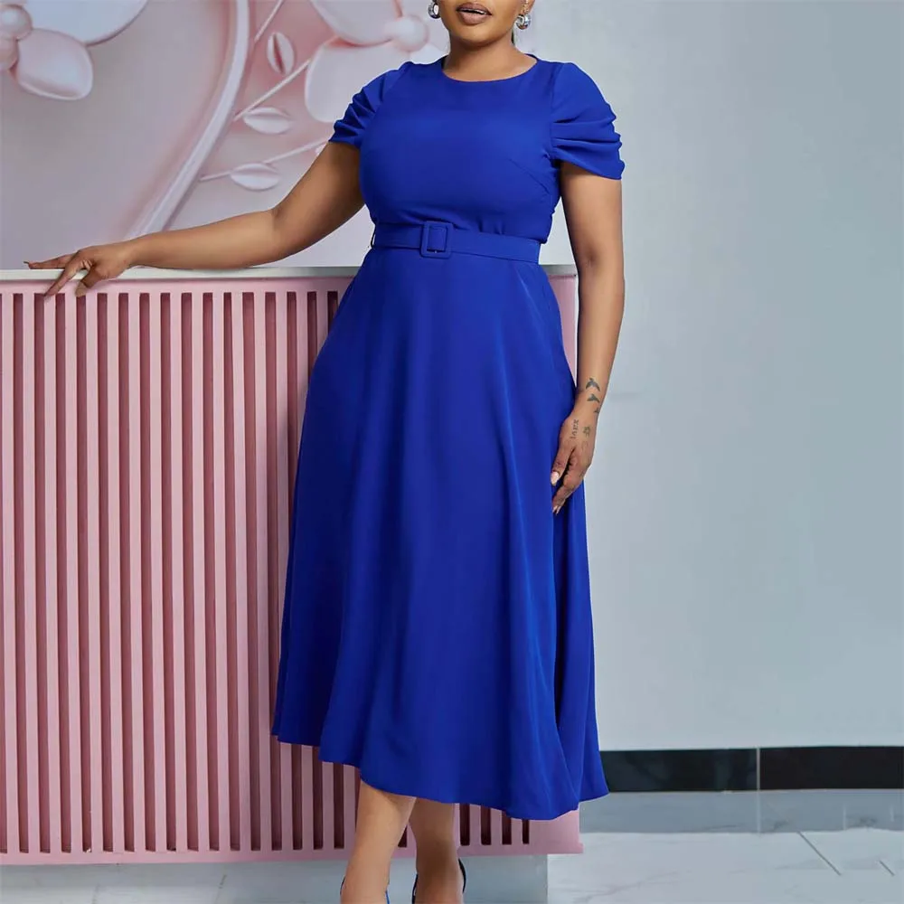 Elegant Party Dresses for Woman O Neck Short Sleeve Belt Waisted High Waisted Mid Calf Female Modest Birthday Dinner Gowns Robe
Elegant Party Dresses for Woman O Neck Short Sleeve Belt Waisted High Waisted Mid Calf Female Modest Birthday Dinner Gowns Robe