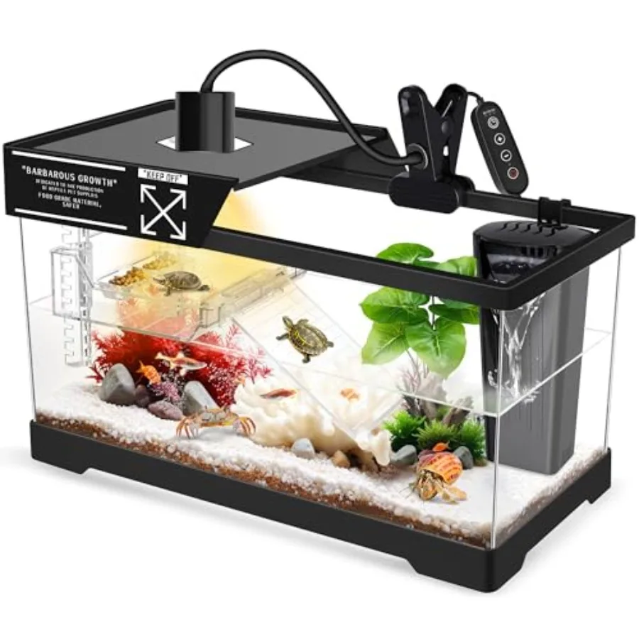 Aquatic Turtle Tank+Lamp+Filter Kit Upgrade PC Turtle Tank Starter Kit with Adjustable 360°Lamp and Filter Reptile Habitat Lid
Aquatic Turtle Tank+Lamp+Filter Kit Upgrade PC Turtle Tank Starter Kit with Adjustable 360°Lamp and Filter Reptile Habitat Lid