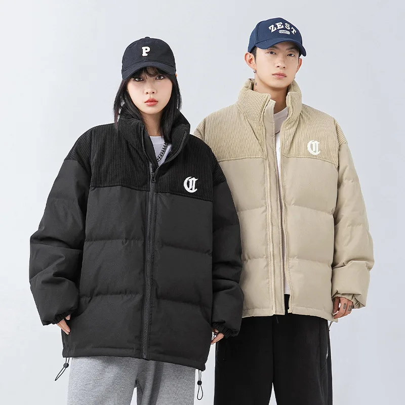 Couple Winter Thickened Cotton Jacket Winter New Letter Embroidery Solid Color Trendy Loose Corduroy Patchwork Cotton Coat 0U6F
Couple Winter Thickened Cotton Jacket Winter New Letter Embroidery Solid Color Trendy Loose Corduroy Patchwork Cotton Coat 0U6F