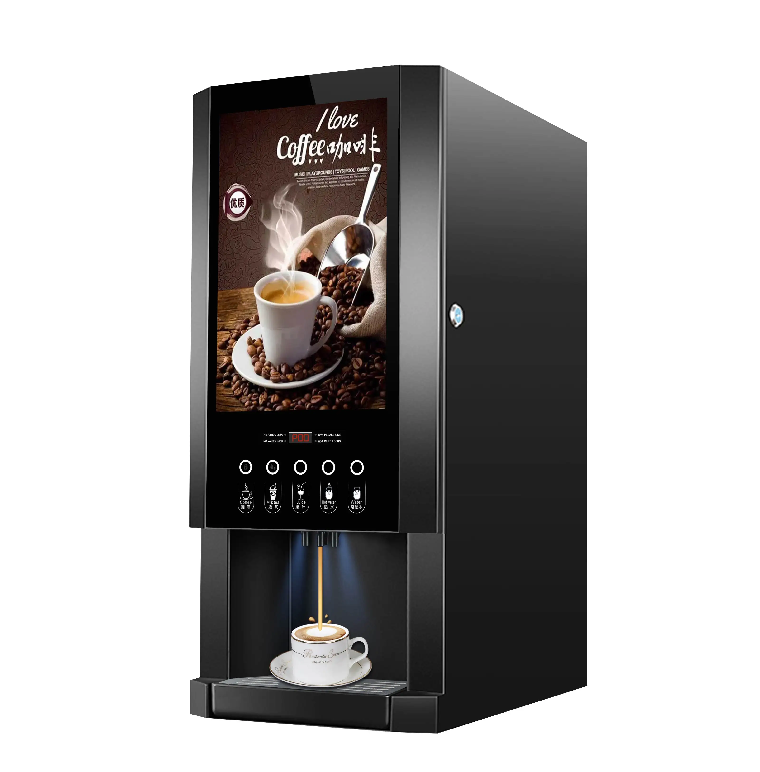 3 Hot Isntant Coffee Machine Commercial Automatic Coffee Dispenser Milk Tea Vending Machine LED Advertising Box
3 Hot Isntant Coffee Machine Commercial Automatic Coffee Dispenser Milk Tea Vending Machine LED Advertising Box