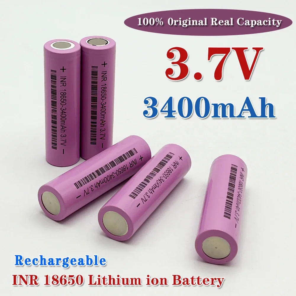 100% OriginalReal Capacity 3.7V 3400mAH INR 18650 rechargeable battery DIY suitable for LED flashlights and Li-ion battery packs
100% OriginalReal Capacity 3.7V 3400mAH INR 18650 rechargeable battery DIY suitable for LED flashlights and Li-ion battery packs