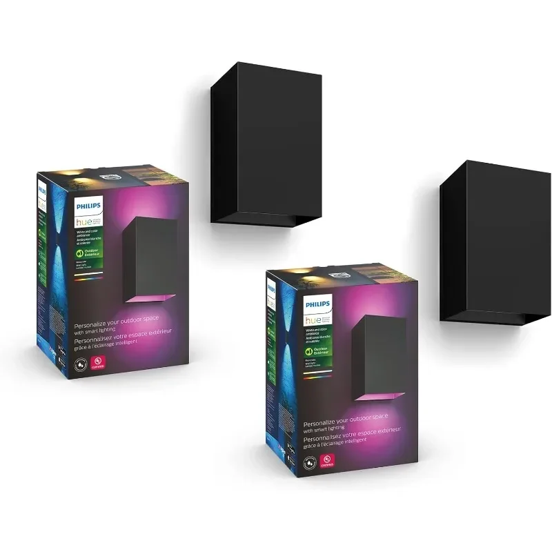 Resonate Outdoor Smart Wall Light, Black - White and Color Ambiance LED Color-Changing Light 2 Pack Requires Hue Bridge
Resonate Outdoor Smart Wall Light, Black - White and Color Ambiance LED Color-Changing Light 2 Pack Requires Hue Bridge