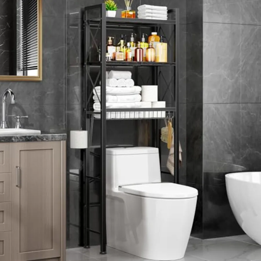 Over The Toilet Storage with X Shape Side Guardrail 3-Tier Over Toilet Storage Rack with Drain Basket Freestanding Bathroom Org
Over The Toilet Storage with X Shape Side Guardrail 3-Tier Over Toilet Storage Rack with Drain Basket Freestanding Bathroom Org