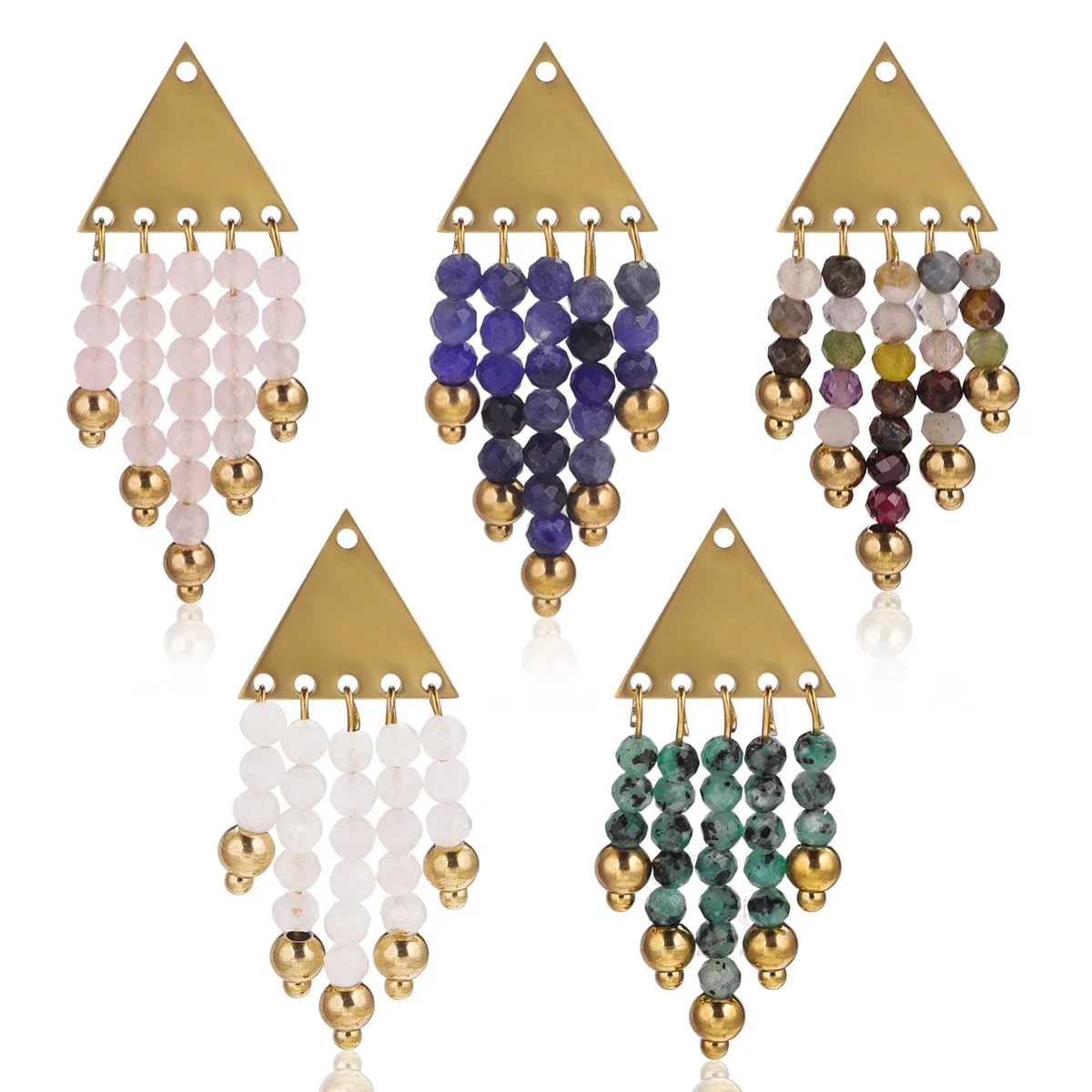 2pcs Stainless Steel Tassel Bohemian Natural Stone Tassel Pendants PVD Gold Plating Charm for Dangle DIY Earring Necklace Making
2pcs Stainless Steel Tassel Bohemian Natural Stone Tassel Pendants PVD Gold Plating Charm for Dangle DIY Earring Necklace Making