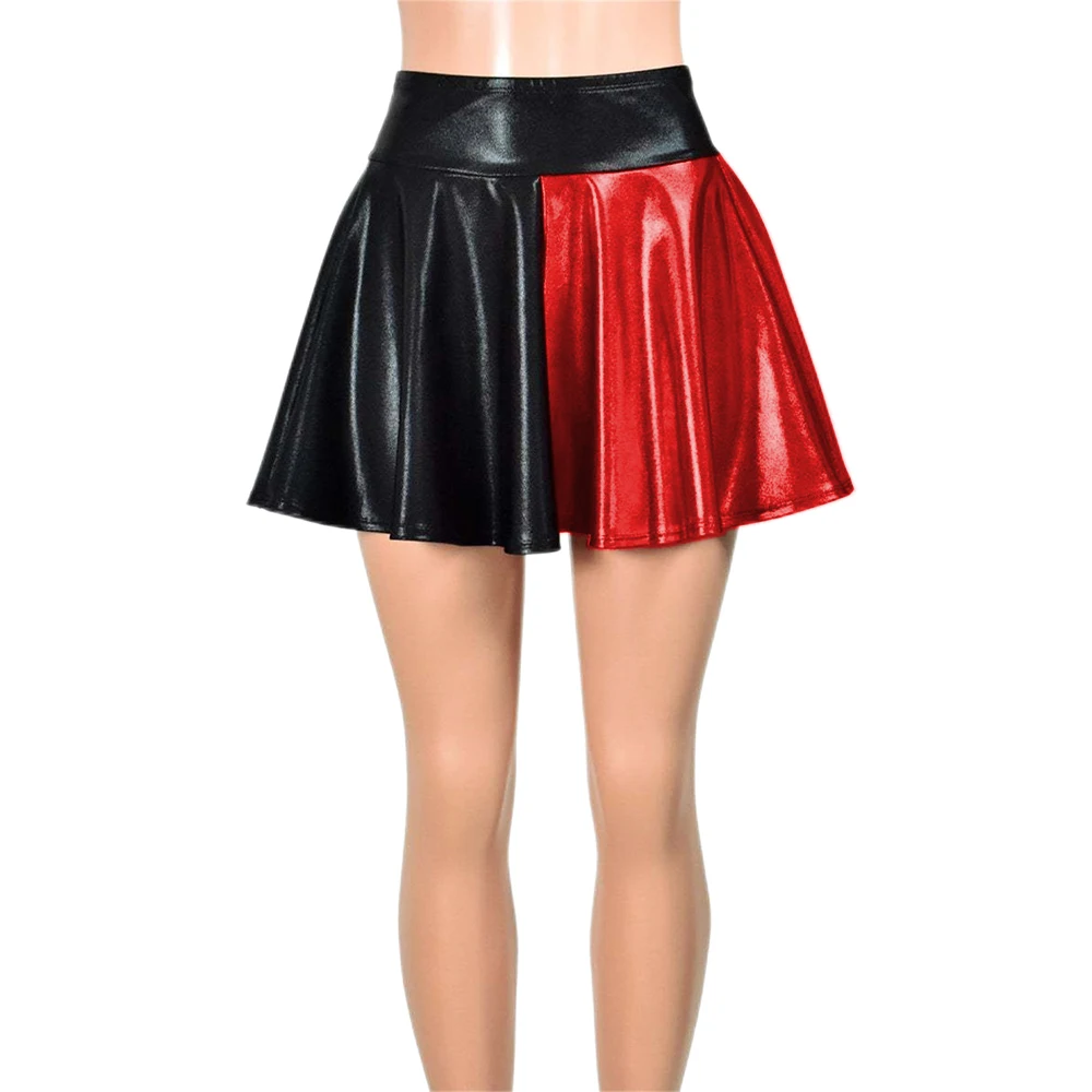 Women's Shiny Metallic Black Patchwork Mini Skirt, High Waist, Vinyl, MetallicFlared, Pleated, Circle, Skater Skirt, Lady
Women's Shiny Metallic Black Patchwork Mini Skirt, High Waist, Vinyl, MetallicFlared, Pleated, Circle, Skater Skirt, Lady