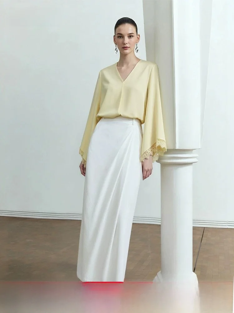i Spring New Sle Pure Color V-Ne Loose Sve Lace Trim Chiffon Top Women's Ethereal Fairy-Like Blouse Long Sve Pol...
i Spring New Sle Pure Color V-Ne Loose Sve Lace Trim Chiffon Top Women's Ethereal Fairy-Like Blouse Long Sve Pol...