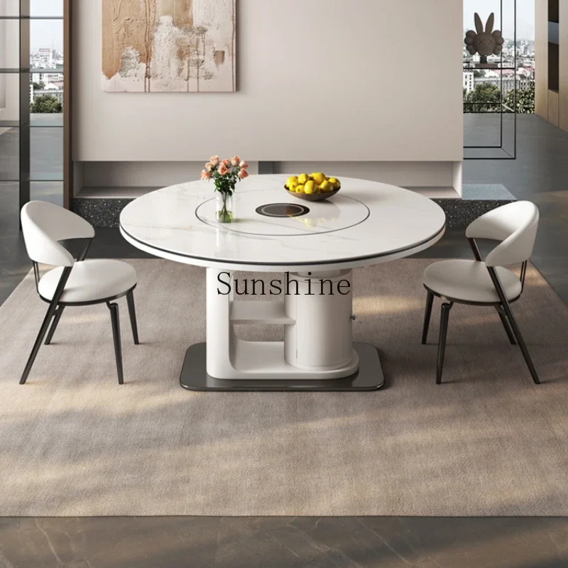 Rock slab dining table with induction cooker multi-function retractable folding deformation round table
Rock slab dining table with induction cooker multi-function retractable folding deformation round table