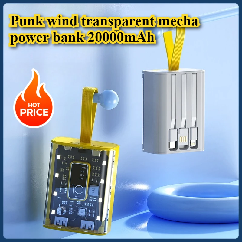 Punk Wind Transparent Mecha Power Bank 20000mAh 10W Fast Charging Large Capacity Mobile Power Supply
Punk Wind Transparent Mecha Power Bank 20000mAh 10W Fast Charging Large Capacity Mobile Power Supply