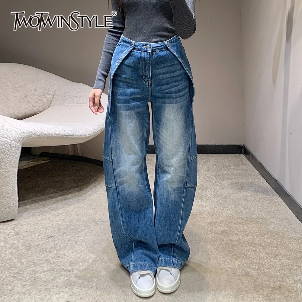 TWOTWINSTYLE синие шикарные брюки со складками, женские свободные уличные брюки с высокой талией, женские широкие брюки в стиле ретро, осенняя новая мода
TWOTWINSTYLE синие шикарные брюки со складками, женские свободные уличные брюки с высокой талией, женские широкие брюки в стиле ретро, осенняя новая мода