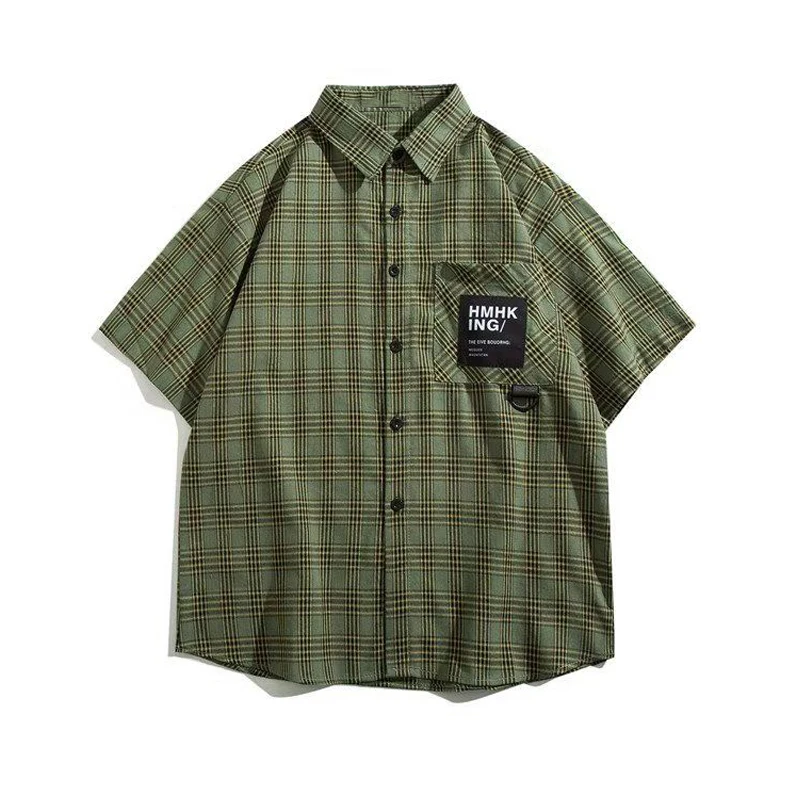 Men's Summer Trendy Vintage Classic Plaid Print Short Sleeve Workwear Shirt Harajuku Streetwear Y2K Appliques Pocket Loose Tops
Men's Summer Trendy Vintage Classic Plaid Print Short Sleeve Workwear Shirt Harajuku Streetwear Y2K Appliques Pocket Loose Tops