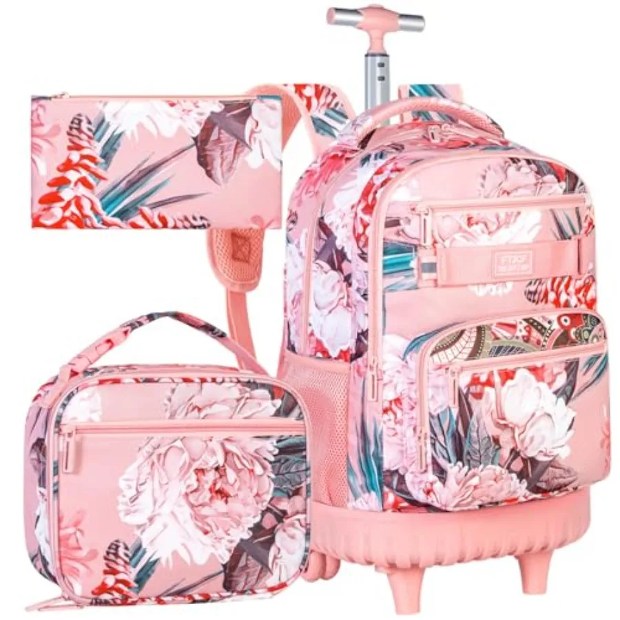 3Pcs Rolling Backpack for Girls Women, 19 Inche Adults Roller Bag with Wheels, Wheeled Bookbag with Lunch Box
3Pcs Rolling Backpack for Girls Women, 19 Inche Adults Roller Bag with Wheels, Wheeled Bookbag with Lunch Box