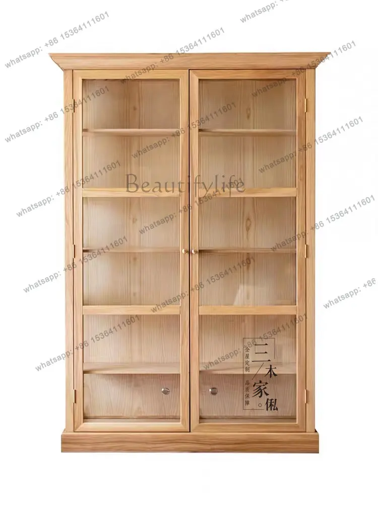 American rural antique old bookcase French ash wood solid wood bookcase study furniture
American rural antique old bookcase French ash wood solid wood bookcase study furniture