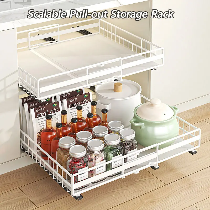 New Telescopic Kitchen Rail Storage Basket, Spices, Condiments Pull-Out Storage Drawer Kitchen Storage Rack
New Telescopic Kitchen Rail Storage Basket, Spices, Condiments Pull-Out Storage Drawer Kitchen Storage Rack