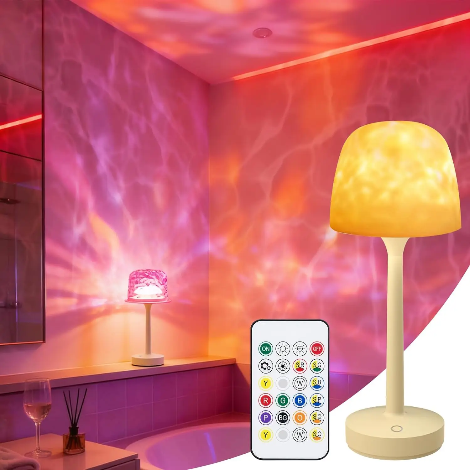 2-in-1 Waterproof Shower Lamp & Ocean Wave Projector, 16 RGB Colors, 3 White Modes, 5000mAh Rechargeable, Touch & Remote
2-in-1 Waterproof Shower Lamp & Ocean Wave Projector, 16 RGB Colors, 3 White Modes, 5000mAh Rechargeable, Touch & Remote