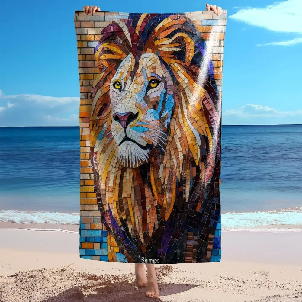 Colorful Mosaic Lion Print Beach Towel - Microfiber Quick Dry Oversized Beach Towel, Jungle Art Style Travel Towel
Colorful Mosaic Lion Print Beach Towel - Microfiber Quick Dry Oversized Beach Towel, Jungle Art Style Travel Towel