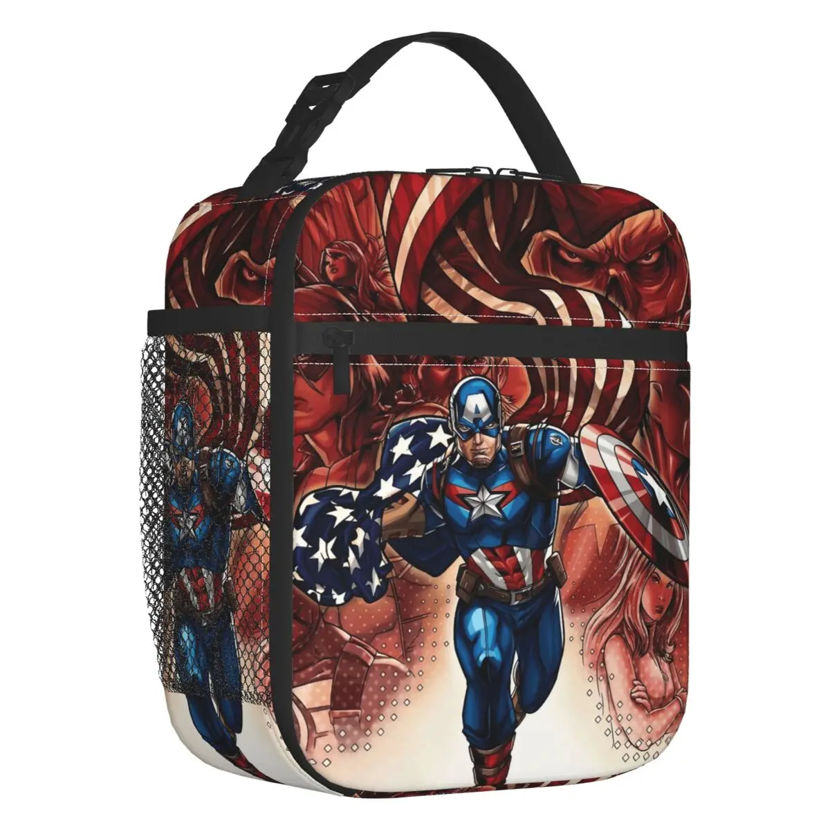Изолированная сумка для обеда «Капитан Америка» для водонепроницаемой пленки Marvel Super Hero с аниме-комиксами, термохолодильник для бенто, офисная коробка для пикника
Изолированная сумка для обеда «Капитан Америка» для водонепроницаемой пленки Marvel Super Hero с аниме-комиксами, термохолодильник для бенто, офисная коробка для пикника