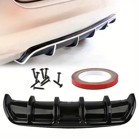 Car Universal Rear Spoiler Bumper Diffuser Cover Trim Shark Fin Spoiler Lip Diffuser Automoble Bumper Protector
