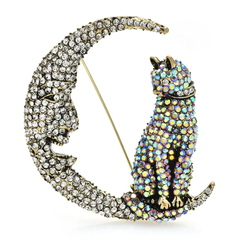 Wuli&baby Sparkling Sitting Moon Cat Brooches For Women Big Rhinestone Beautiful Pets Party Office Brooch Pin Gifts
Wuli&baby Sparkling Sitting Moon Cat Brooches For Women Big Rhinestone Beautiful Pets Party Office Brooch Pin Gifts