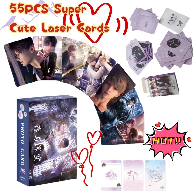 55PCS Love and Deep Space Peripheral Anime Starry Sky Super Cute Laser Double sided Film Cartoon 3-inch Rounded Small Card Gift
55PCS Love and Deep Space Peripheral Anime Starry Sky Super Cute Laser Double sided Film Cartoon 3-inch Rounded Small Card Gift