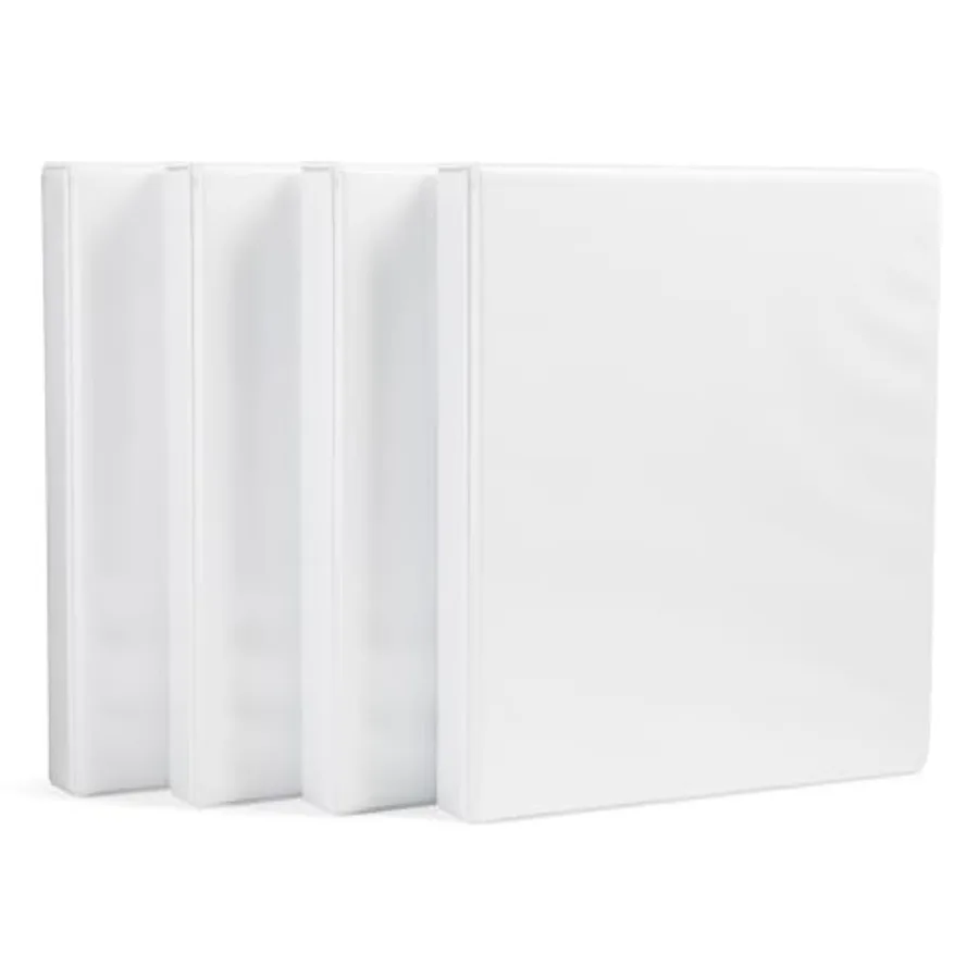 3-Ring Binder with Round Rings and Interior Pockets, 1-Inch, White
3-Ring Binder with Round Rings and Interior Pockets, 1-Inch, White
