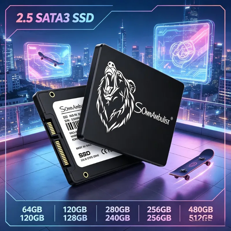 2.5" SATA3 Internal Storage Premium SomnAmbulist Shockproof Body Durable for Long Term Use
2.5" SATA3 Internal Storage Premium SomnAmbulist Shockproof Body Durable for Long Term Use