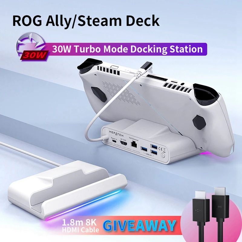 New Docking Station for ROG Ally Hub RGB Steam Deck Stand with 4K@60Hz TV/ 1Gb Ethernet/ USB3.0/ PD 3.0 Fast Charging
New Docking Station for ROG Ally Hub RGB Steam Deck Stand with 4K@60Hz TV/ 1Gb Ethernet/ USB3.0/ PD 3.0 Fast Charging