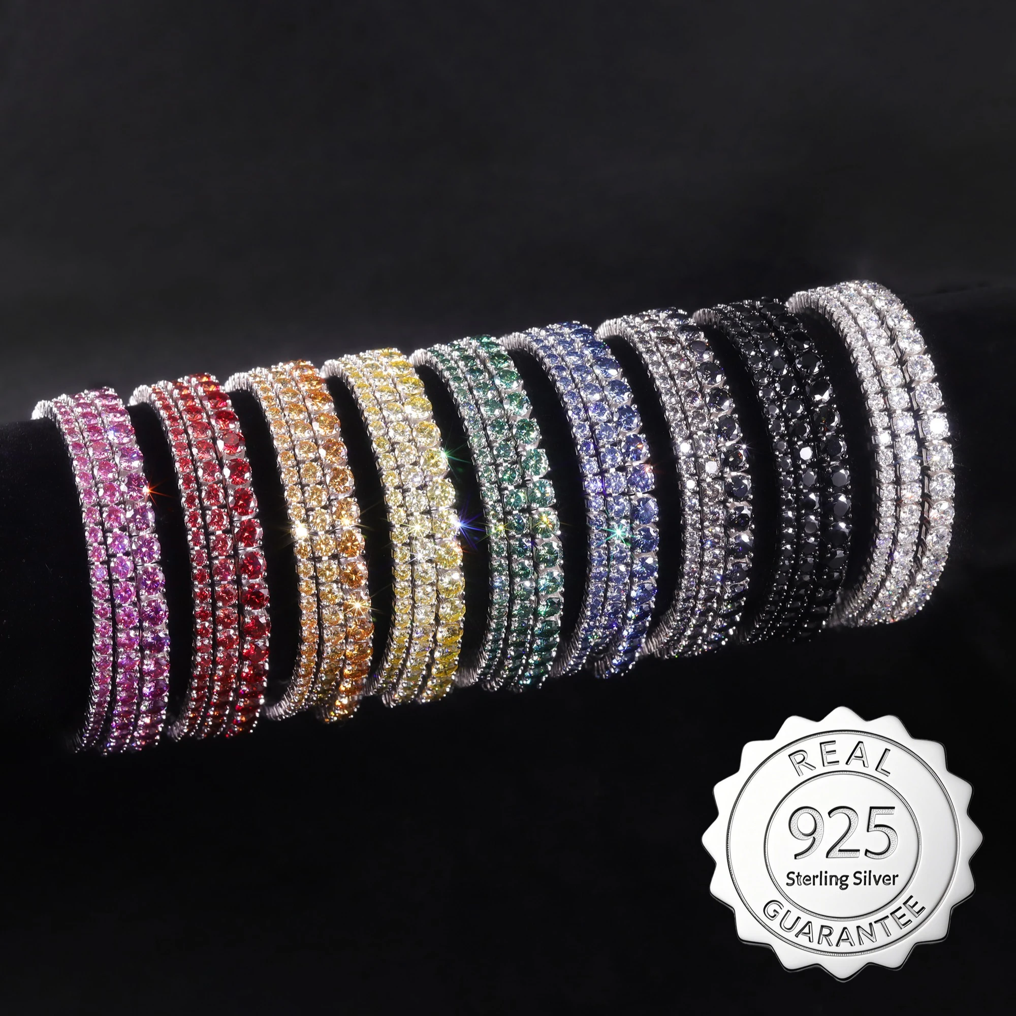 3mm-5mm Colorful White Red Grey Pink Champagne Yellow Green Blue 925 Sterling Silver Moissanite Tennis Bracelet
3mm-5mm Colorful White Red Grey Pink Champagne Yellow Green Blue 925 Sterling Silver Moissanite Tennis Bracelet