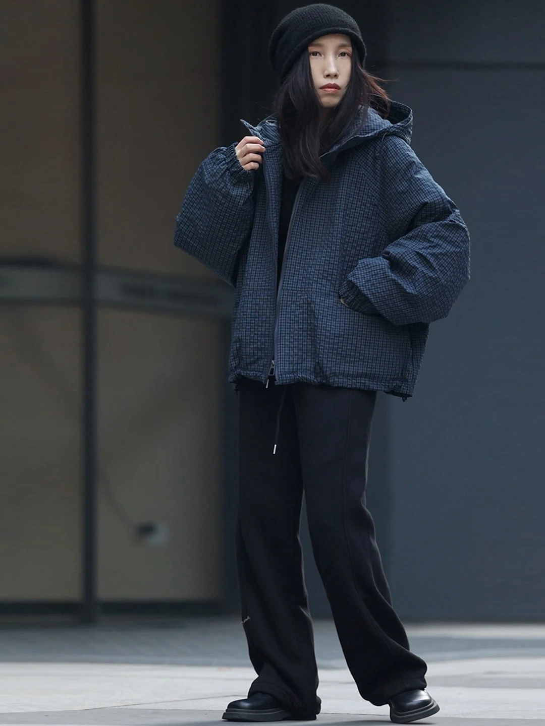 Winter Cotton Jaet Women's Loose Commuter Coat Korean Sle Long Sve Hooded Regular Length Zipper Closure Plaid Pattern
Winter Cotton Jaet Women's Loose Commuter Coat Korean Sle Long Sve Hooded Regular Length Zipper Closure Plaid Pattern