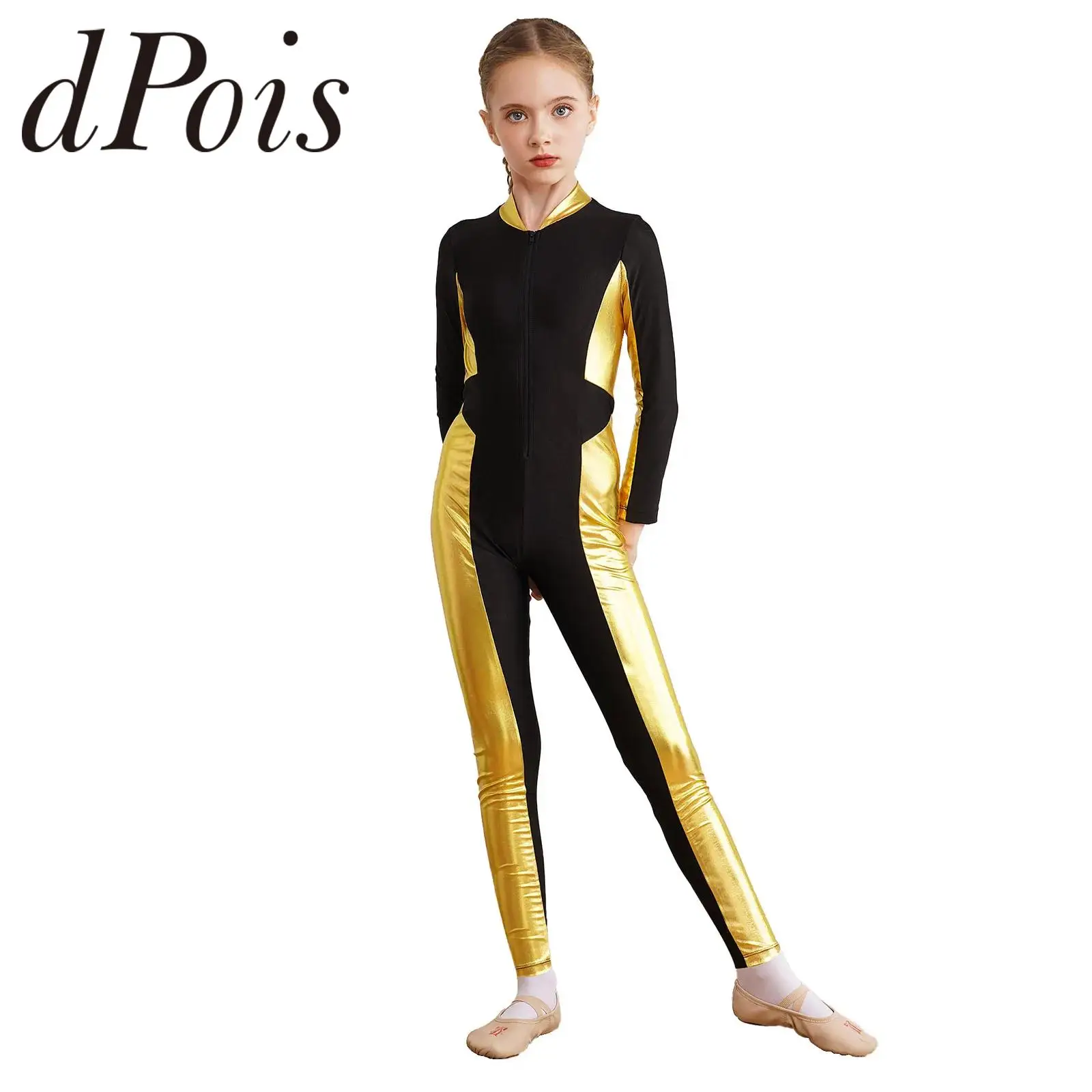Dancewear Kids Girls Metallic Patchwork Gymnastics Jumpsuit Zipper Long Sleeve Unitard for Figure Skating Acrobatics Bodysuit
Dancewear Kids Girls Metallic Patchwork Gymnastics Jumpsuit Zipper Long Sleeve Unitard for Figure Skating Acrobatics Bodysuit