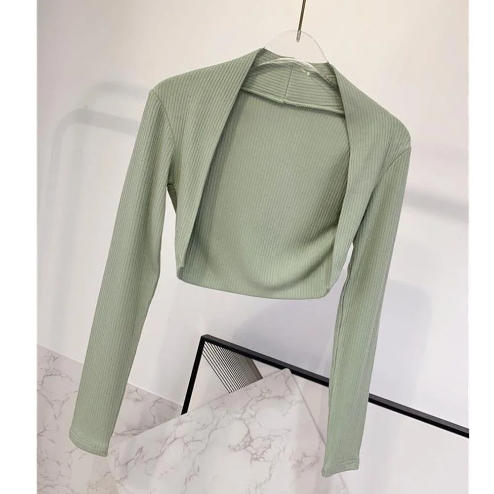 Fashion Long Sleeved Yoga Cover Up Pure Color Shawl Neck Long Sleeved Top Polyester Fiber Latin Dance Leotard Commute Wear
Fashion Long Sleeved Yoga Cover Up Pure Color Shawl Neck Long Sleeved Top Polyester Fiber Latin Dance Leotard Commute Wear