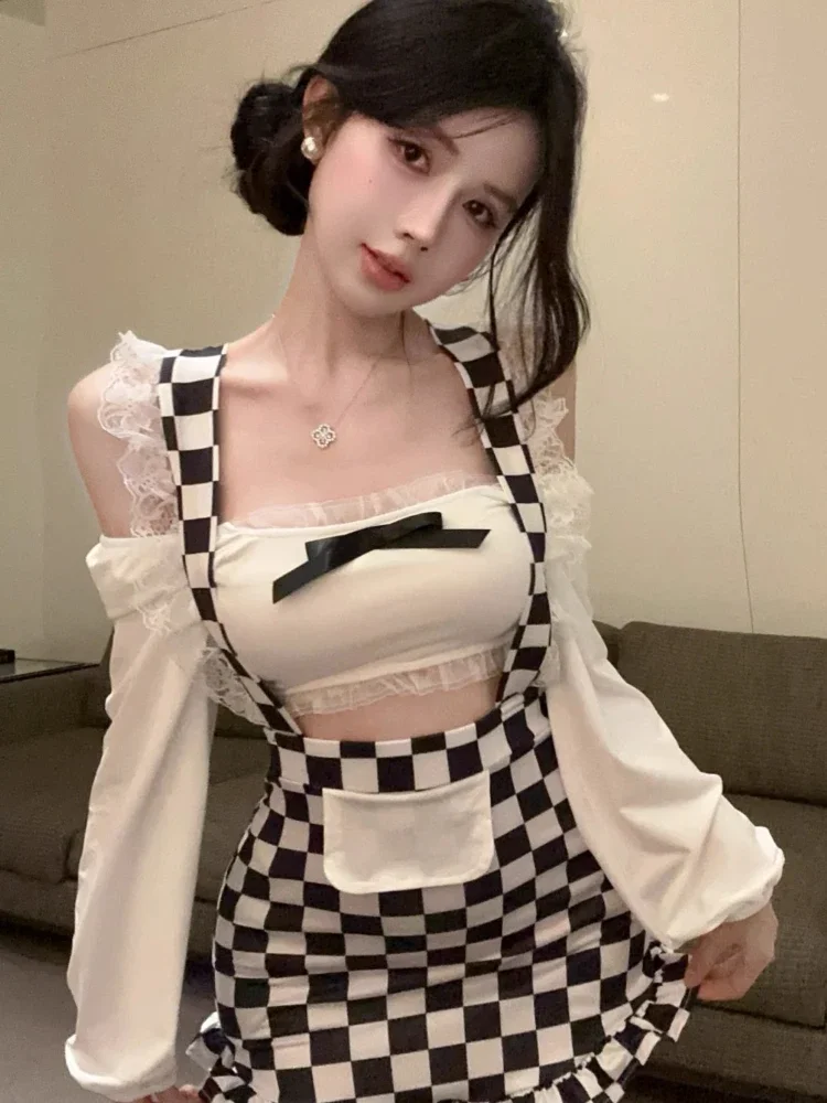 Spicy Girl Two Piece Plaid Dress Sexy Off Shoulder Spliced Lace High Waist Slim Mini Dresses Party Club Vestidos
Spicy Girl Two Piece Plaid Dress Sexy Off Shoulder Spliced Lace High Waist Slim Mini Dresses Party Club Vestidos