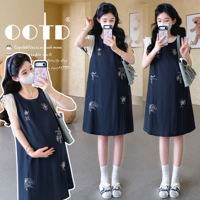 Maternity Dress Summer 2026 Embroidery Lace Flutter Sleeve Loose Comfortable Breathable Dress For Pregnant Women
Maternity Dress Summer 2026 Embroidery Lace Flutter Sleeve Loose Comfortable Breathable Dress For Pregnant Women