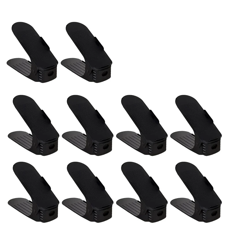 10PCS Double Layer Space Saving Shoe Rack Storage Holder Non-Slip Shoes Organiser Storage Idea, Black
10PCS Double Layer Space Saving Shoe Rack Storage Holder Non-Slip Shoes Organiser Storage Idea, Black