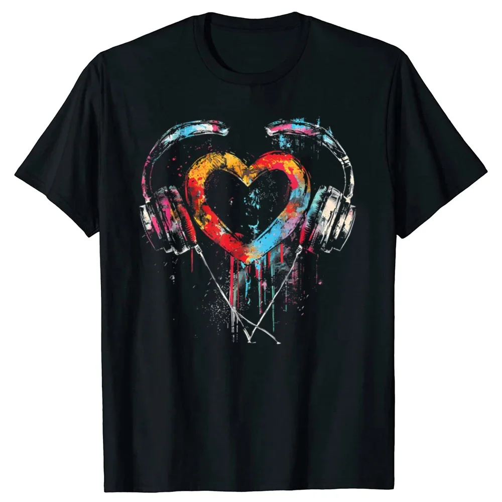Heart Headphones Graphic Tee Cotton Unisex Short Sleeve Breathable Loose Fit Music Lover DJ Trip T-Shirt
Heart Headphones Graphic Tee Cotton Unisex Short Sleeve Breathable Loose Fit Music Lover DJ Trip T-Shirt