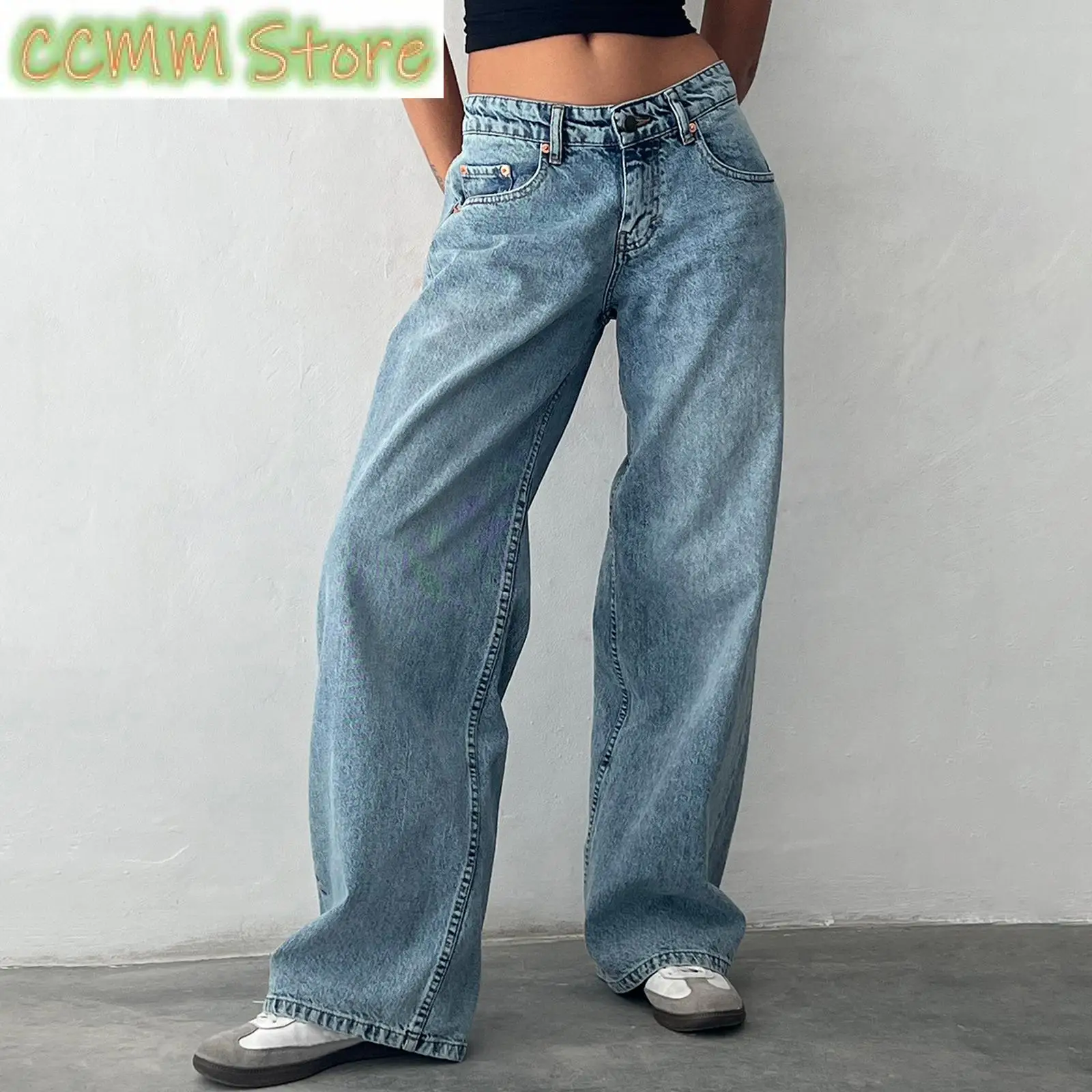 Autumn Winter Solid Color Loose Denim Pants Women Low Waist Wide Leg Trousers with Multi Pockets Streetwear
Autumn Winter Solid Color Loose Denim Pants Women Low Waist Wide Leg Trousers with Multi Pockets Streetwear