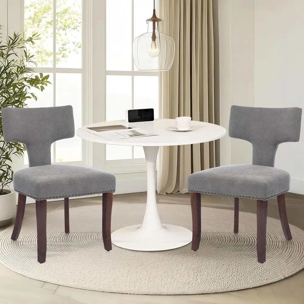 Space-Saving 31.5 Round Dining Table Set with 2 T-Back Grey Linen Chairs for Small Kitchens
Space-Saving 31.5 Round Dining Table Set with 2 T-Back Grey Linen Chairs for Small Kitchens