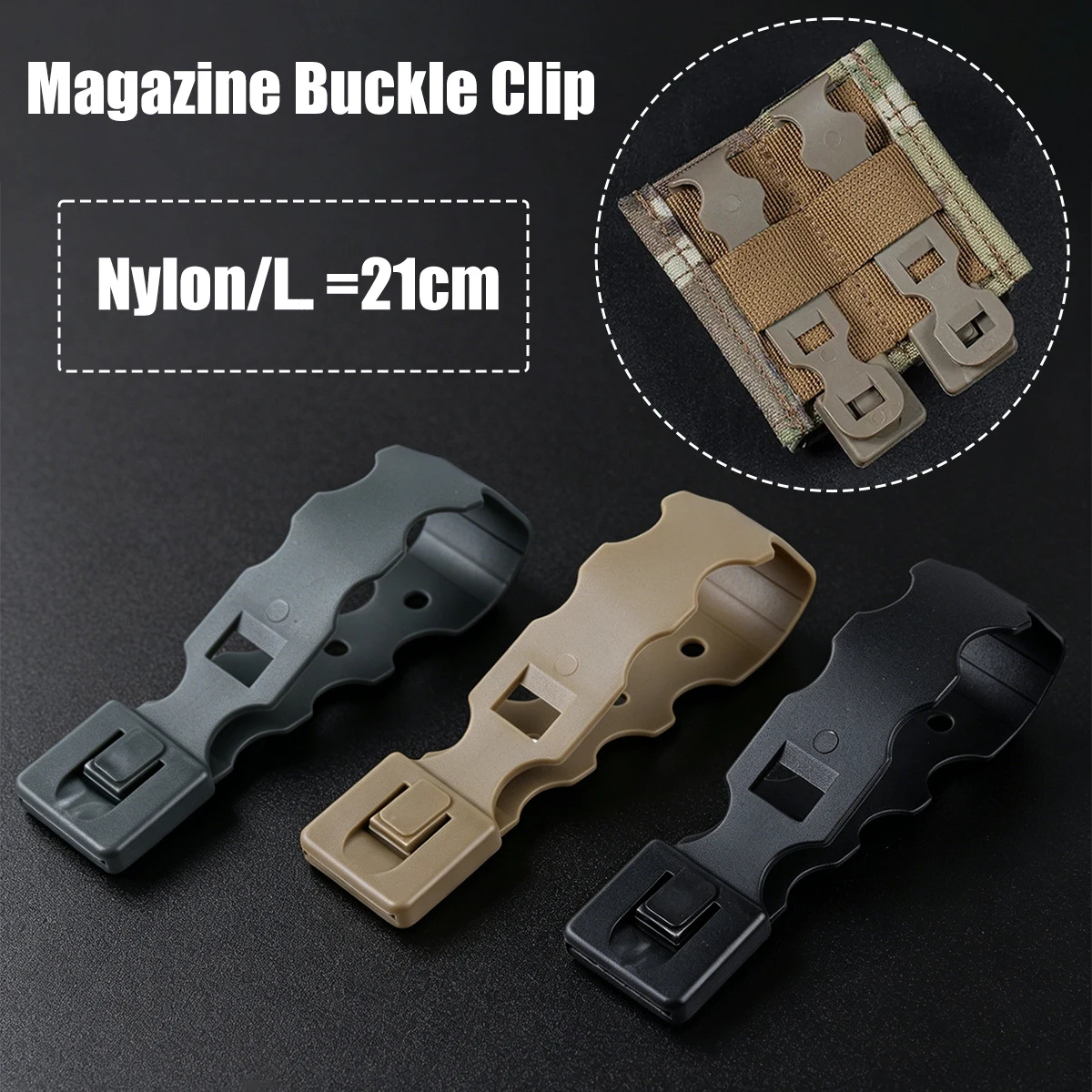 Magazine Nylon Buckle Clip Multi-Functional Adjustable Quick Removal Durable Molle System Malice Clips Strap For Magazine Pouch
Magazine Nylon Buckle Clip Multi-Functional Adjustable Quick Removal Durable Molle System Malice Clips Strap For Magazine Pouch