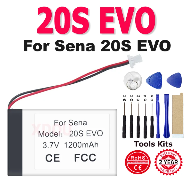 20S EVO 1200 mAh Original Replaces Battery For Sena 20S EVO 20SEVO Helmet Bluetooth Headset Batterie Accumulator+Tools
20S EVO 1200 mAh Original Replaces Battery For Sena 20S EVO 20SEVO Helmet Bluetooth Headset Batterie Accumulator+Tools