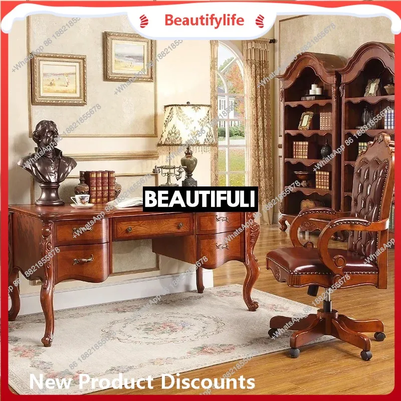 a48 American solid wood home retro office computer desk European painting and calligraphy table
a48 American solid wood home retro office computer desk European painting and calligraphy table