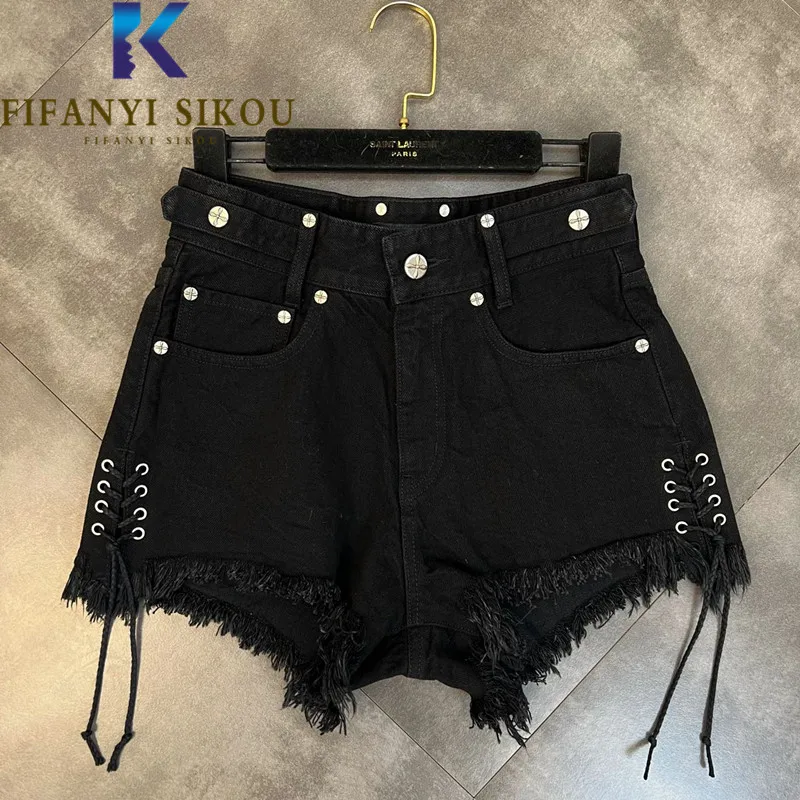 Black Denim Shorts Women 2022 Summer High Waist Wide Leg Short Pants Pocket Tassel Fashion Bandage Loose Jeans Shorts Female
Black Denim Shorts Women 2022 Summer High Waist Wide Leg Short Pants Pocket Tassel Fashion Bandage Loose Jeans Shorts Female