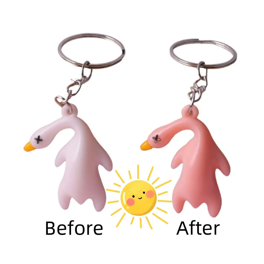Unique Roast Duck Pendant Charming Temperature Sensitive Keychain Decorative Stylish Ultraviolet Color Changing Keychain
Unique Roast Duck Pendant Charming Temperature Sensitive Keychain Decorative Stylish Ultraviolet Color Changing Keychain