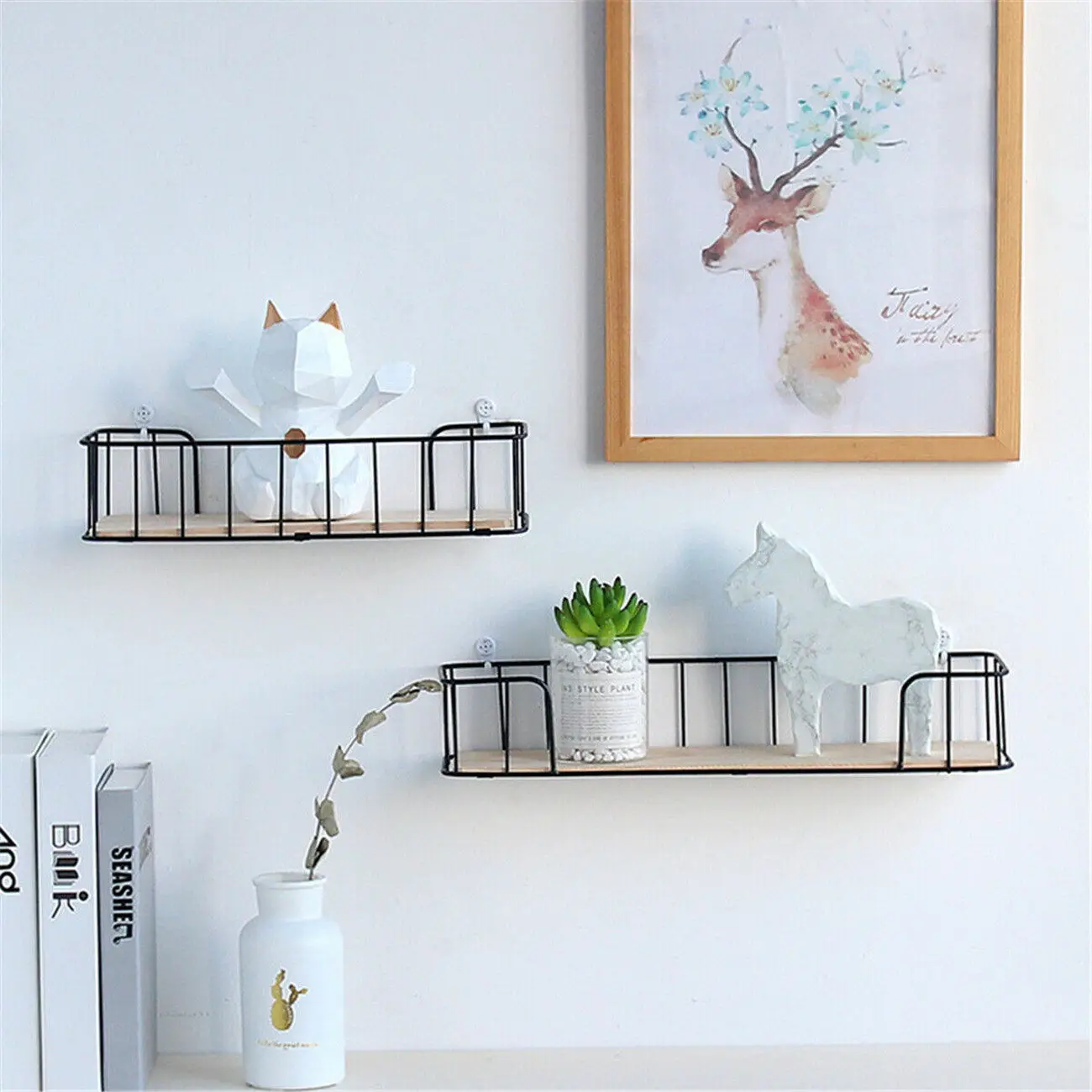 2Pcs No Drilling Iron Storage Shelf Black Small Large Size Wall Mounted Floating Shelves for Bathroom Kitchen Living Room Home
2Pcs No Drilling Iron Storage Shelf Black Small Large Size Wall Mounted Floating Shelves for Bathroom Kitchen Living Room Home