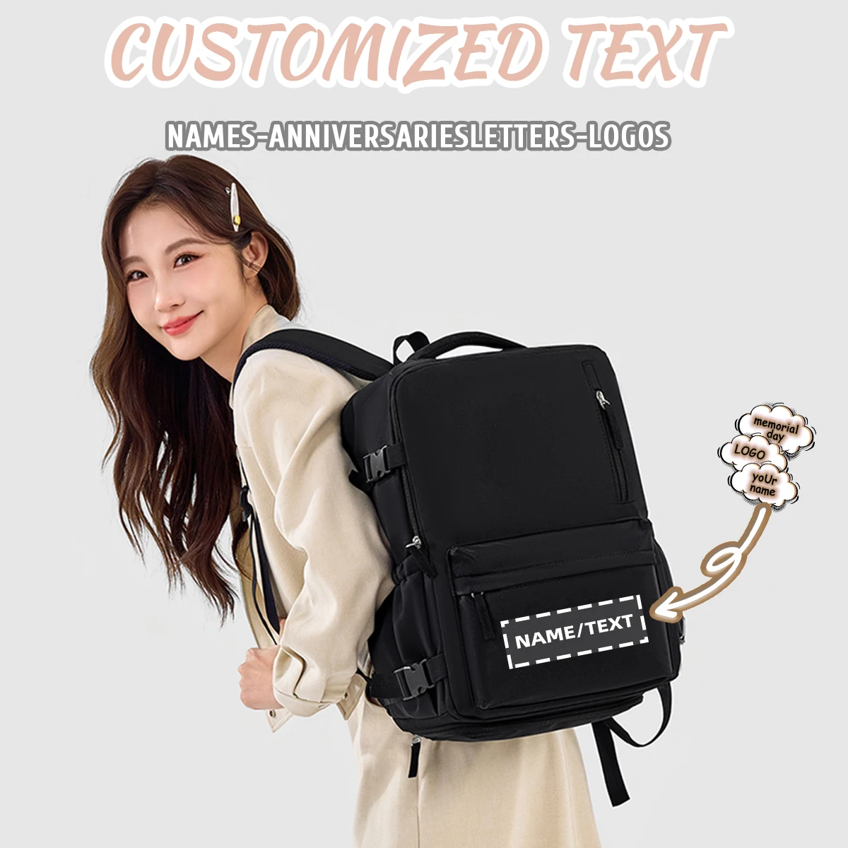 Logo Customized Backpack for Women, Large Capacity, Simple Business Computer Backpack, Outdoor Travel Bag, 2026 New Fashion Commuter Personalized DIY
Logo Customized Backpack for Women, Large Capacity, Simple Business Computer Backpack, Outdoor Travel Bag, 2026 New Fashion Commuter Personalized DIY
