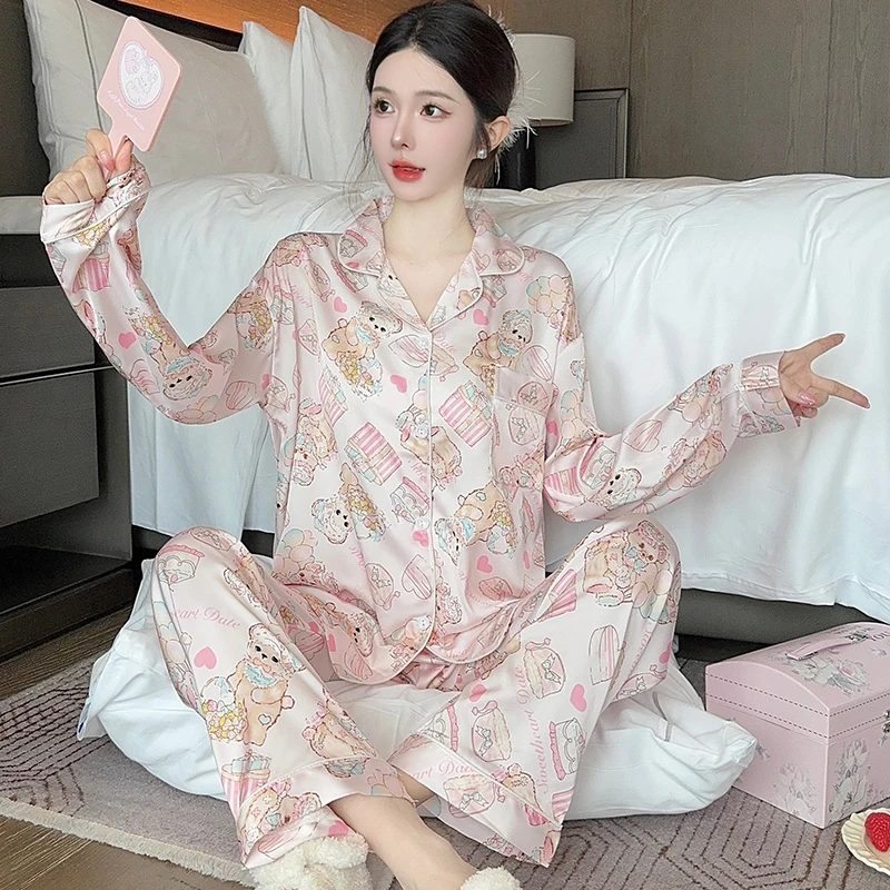 Japanese Ins Style Kawaii Cake Little Bear Print Women's Pajamas Y2k Cartoon Sweet Cute Harajuku Lounges 2024 Fall New Nightwear
Japanese Ins Style Kawaii Cake Little Bear Print Women's Pajamas Y2k Cartoon Sweet Cute Harajuku Lounges 2024 Fall New Nightwear