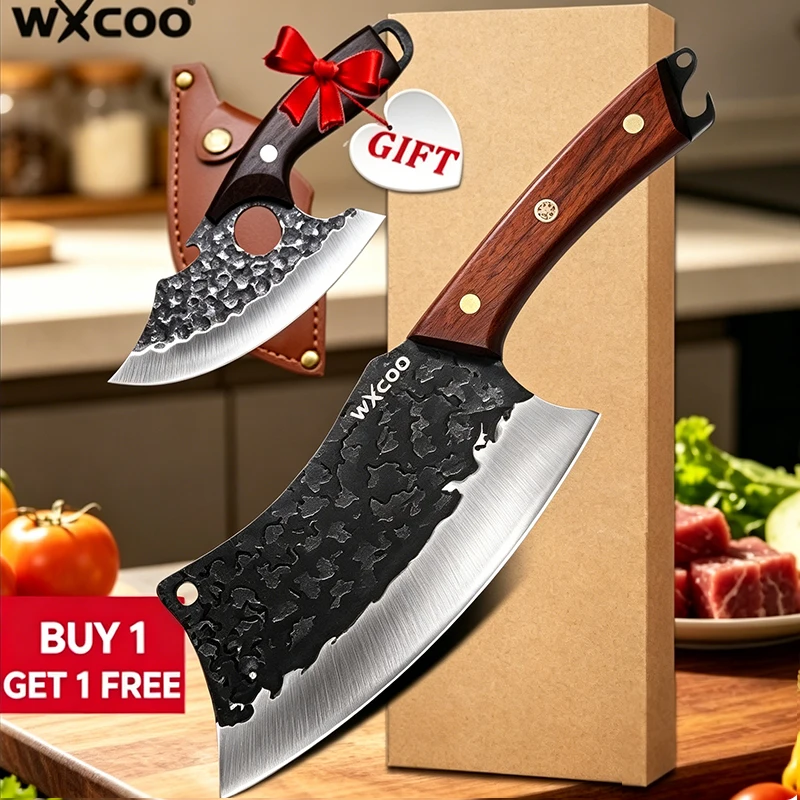 WXCOO Multi functional Bottle Opener Kitchen Knife with Gift Mini Knife Handmade Forged Butcher Knife Wooden Handle Unique Knife
WXCOO Multi functional Bottle Opener Kitchen Knife with Gift Mini Knife Handmade Forged Butcher Knife Wooden Handle Unique Knife