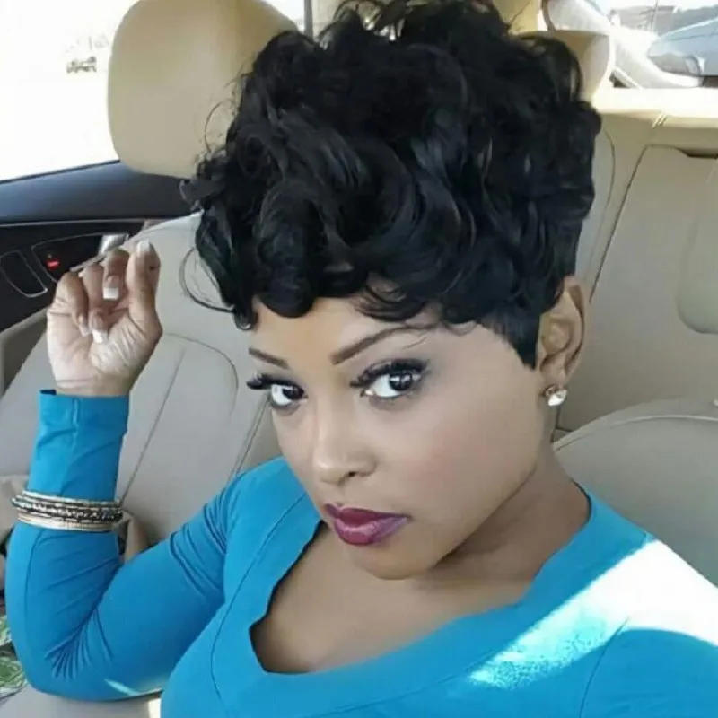 Европейские и американские женские вьющиеся пушистые натуральные черные парики с короткими волосами
Европейские и американские женские вьющиеся пушистые натуральные черные парики с короткими волосами