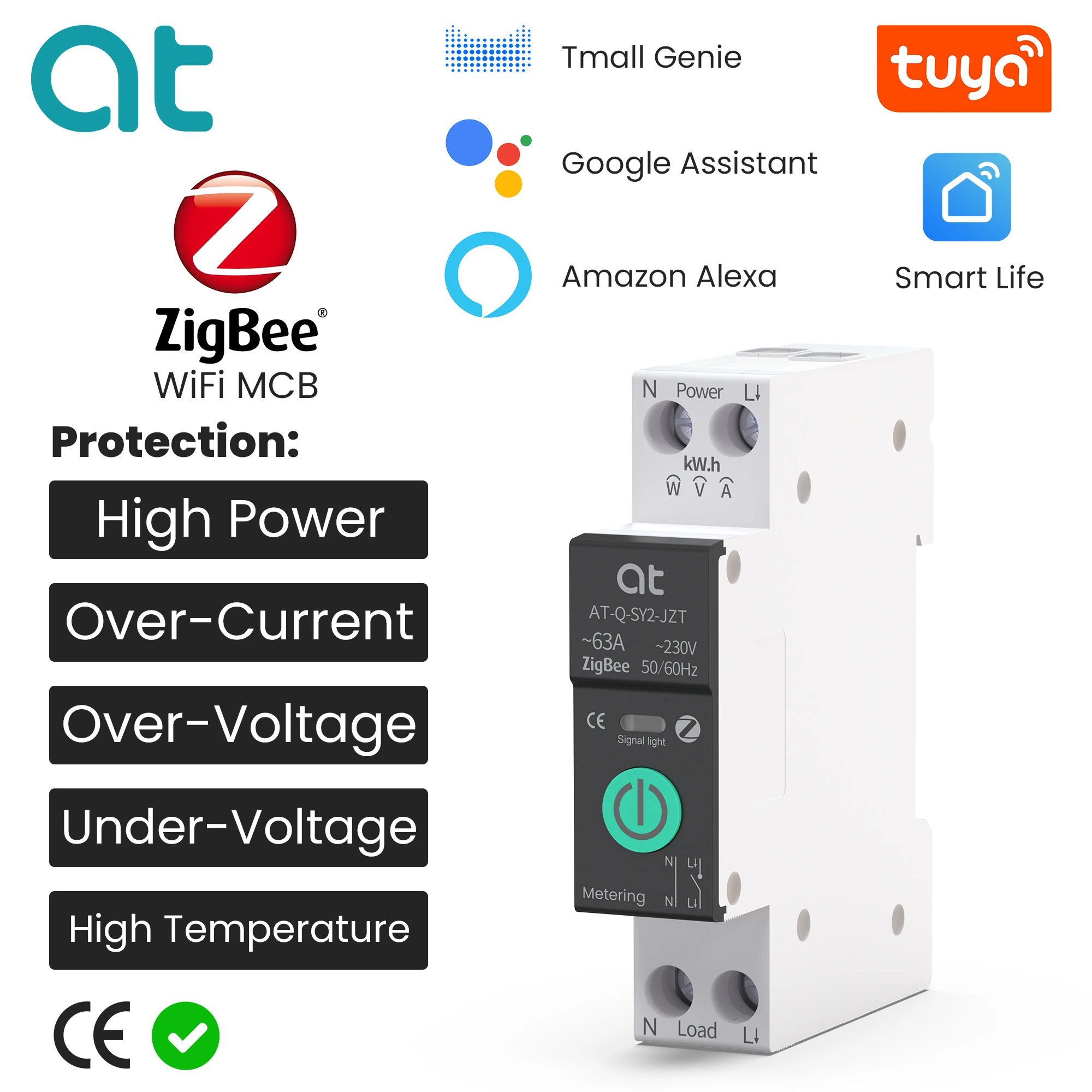 TUYA MCB ZigBee Smart Circuit Breaker Over Current Under Voltage Protection Power Metering 1-63A Wireless Remote Control Switch
TUYA MCB ZigBee Smart Circuit Breaker Over Current Under Voltage Protection Power Metering 1-63A Wireless Remote Control Switch