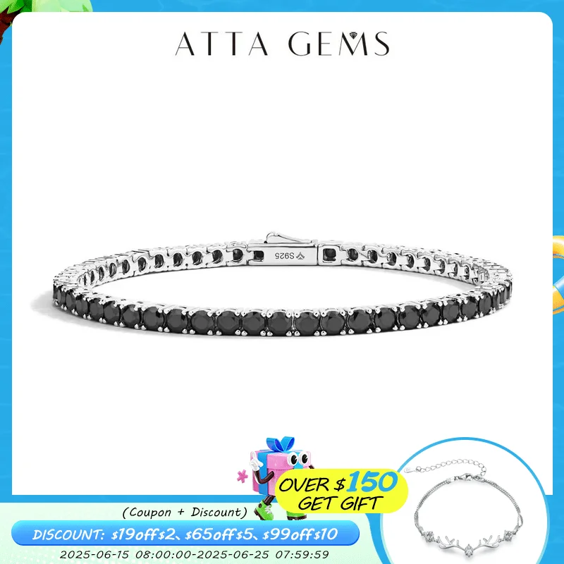 ATTAGEMS Top Quality Round Cut 3.0mm 3.5mm Black Moissanite Tennis Bracelet For Man Women S925 Silver Pass Diamond Test Jewelry
ATTAGEMS Top Quality Round Cut 3.0mm 3.5mm Black Moissanite Tennis Bracelet For Man Women S925 Silver Pass Diamond Test Jewelry